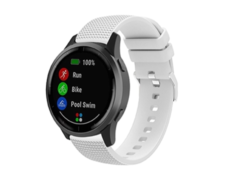 Correa de Silicona diseño de cuadrícula 18mm con hebilla plateada para Huawei TalkBand B5 - blanco