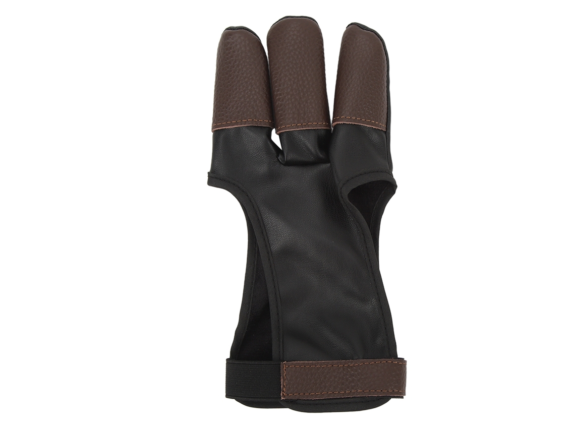 Guantes De Tiro Con Arco De 3 Dedos, Accesorios De Protección De Piel Sintética Para Arcos Recurvos Y Compuestos, Talla M.