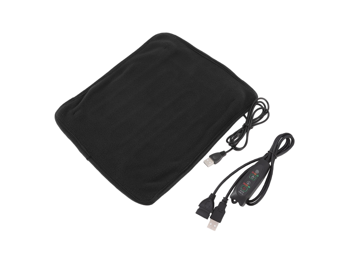 Almohadilla Calefactora Usb Portátil Para Hombros Cuello Piernas Cintura Con Regulación De Temperatura Y Temporizador Negro