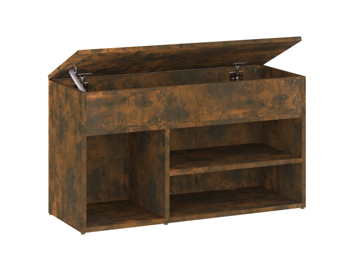 Banco zapatero de madera de roble ahumado de MAISON EXCLUSIVE (80x30x45 cm)