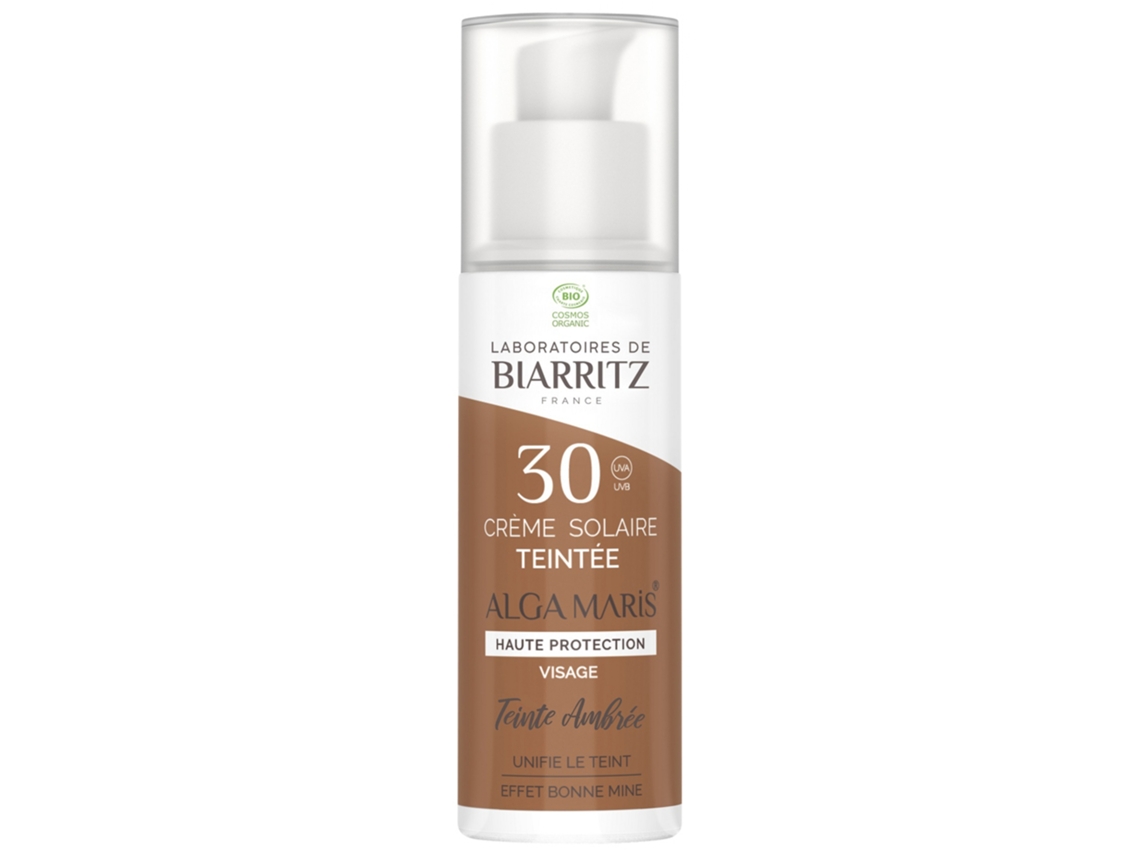 Crema Solar Alga Maris Crema Solar Teñida Rostro Spf30 Bio 50 Ml Tinte: Ámbar LABORATOIRES DE BIARRITZ