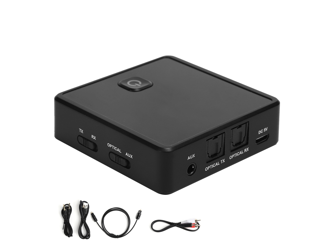 Adaptador De Audio Inalámbrico Bluetooth 5.0 Con Transmisor Y Receptor, Y Entrada Auxiliar De 3,5 Mm Para Pc, Tv Y