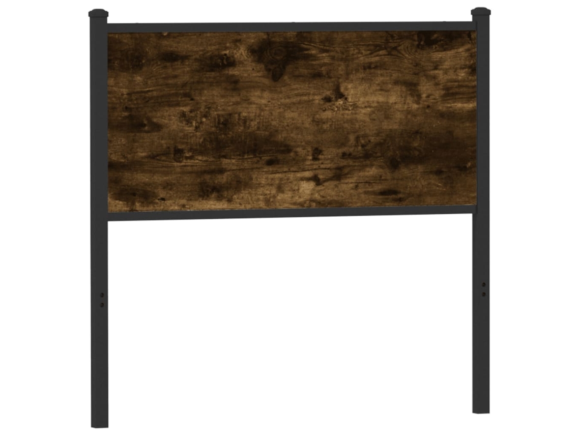 Cabecero De Madera De Ingeniería Y Acero Roble Ahumado 90 Cm
