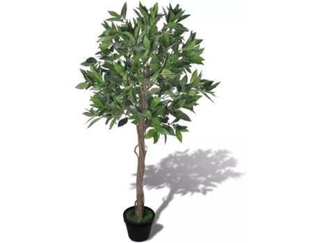Árbol de laurel artificial con maceta, 120 cm de alto