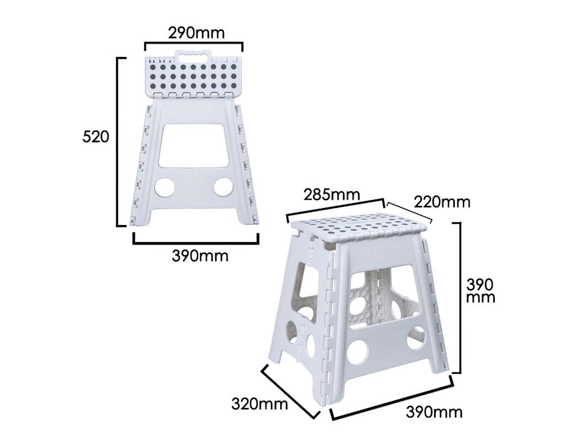 Taburete plegable 29x22x39 cm.