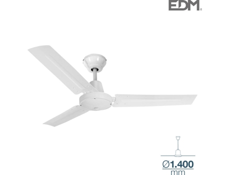 Ventilador de Techo EDM Industrial MODELO Blanco 60W 140 Cm