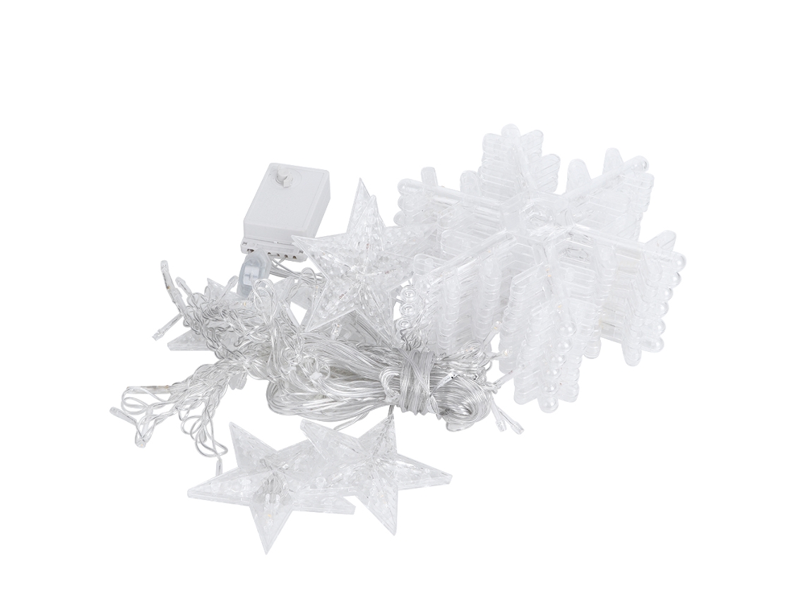 Rebe-luces De Cortina De Ventana Led 138 Snow Stars 8 Modos Luz Blanca Cálida Para Bodas Cumpleaños Y Fiestas