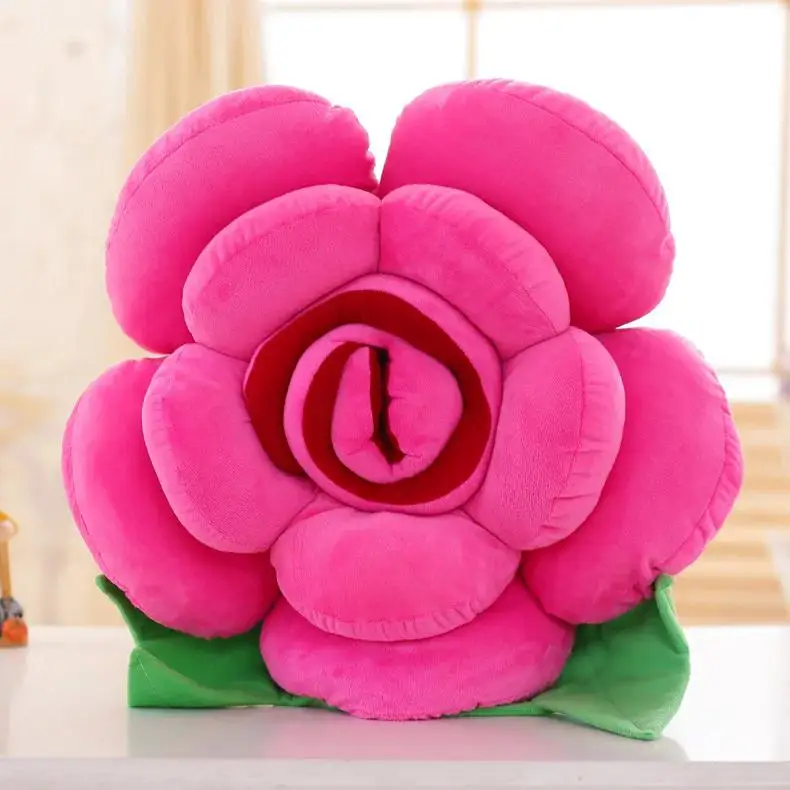 (rojo Rosa, 30 Cm) Cojín Grande De Peluche Con Forma De Rosa Para Sofá, Almohada Decorativa Floral.