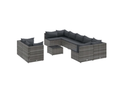 Maison Exclusive - Set De Sofás De Jardín Y Cojines 10 Pzas Ratán Sintético Gris