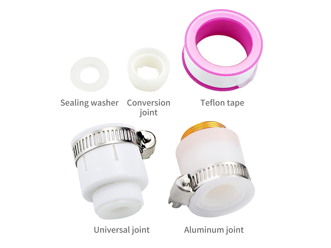 Kit de 5 adaptadores de boquilla de grifo con aireador de goma blanco
