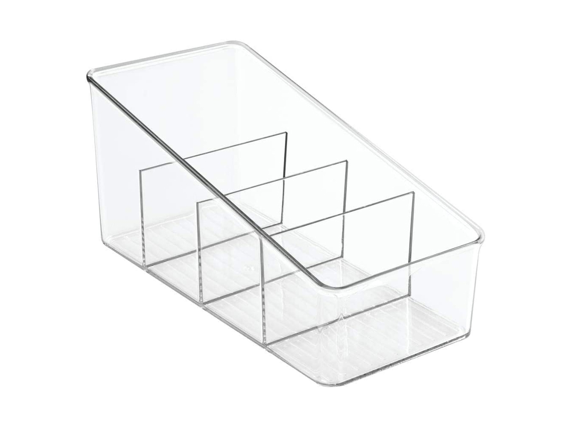 Caja organizadora transparente de cuatro capas, ideal para guardar alimentos, productos de repostería y cosméticos en la cocina MDUG
