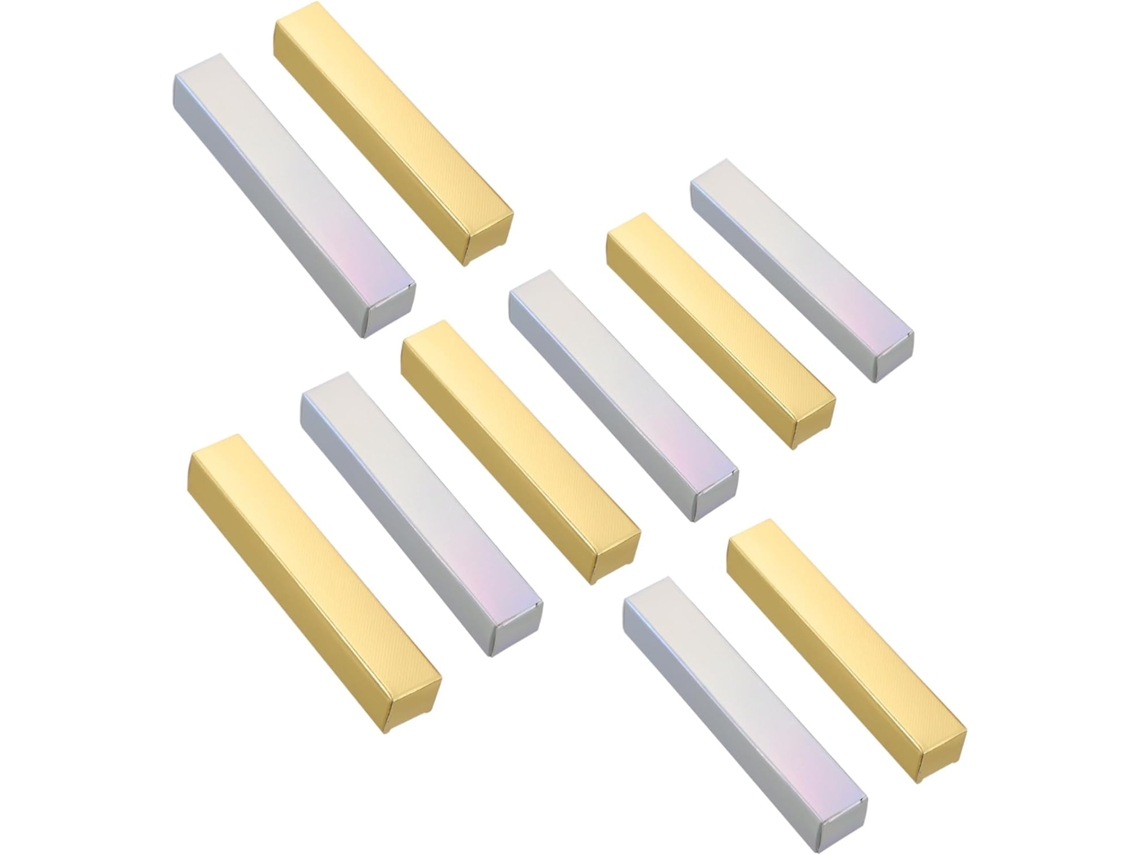 Caja De Papel Para Labiales Diy, 100 Unidades, Holográfica Dorada Mixta, 20x120 Mm