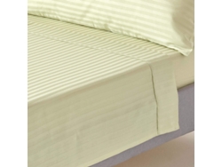 Homescapes Sage Green Egyptian Cotton Satin Stripe Flat Sheet 330 Tc, Super King