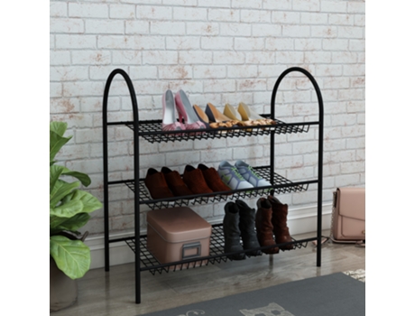 Armario para Zapatos [EN.CASA] (Negro - Metal - 69 x 68,5 x 32 cm)