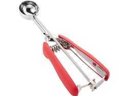 Cuchara Para Helado Y Masa De Galletas De Acero Inoxidable Con Muelle Y Mango Cómodo Diámetro 6cm Rojo