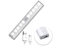 Rebe-luz Led Recargable Con Sensor De Movimiento Para Armarios Sin Cables Usb 10 Leds Iluminación Cocina Gabinetes