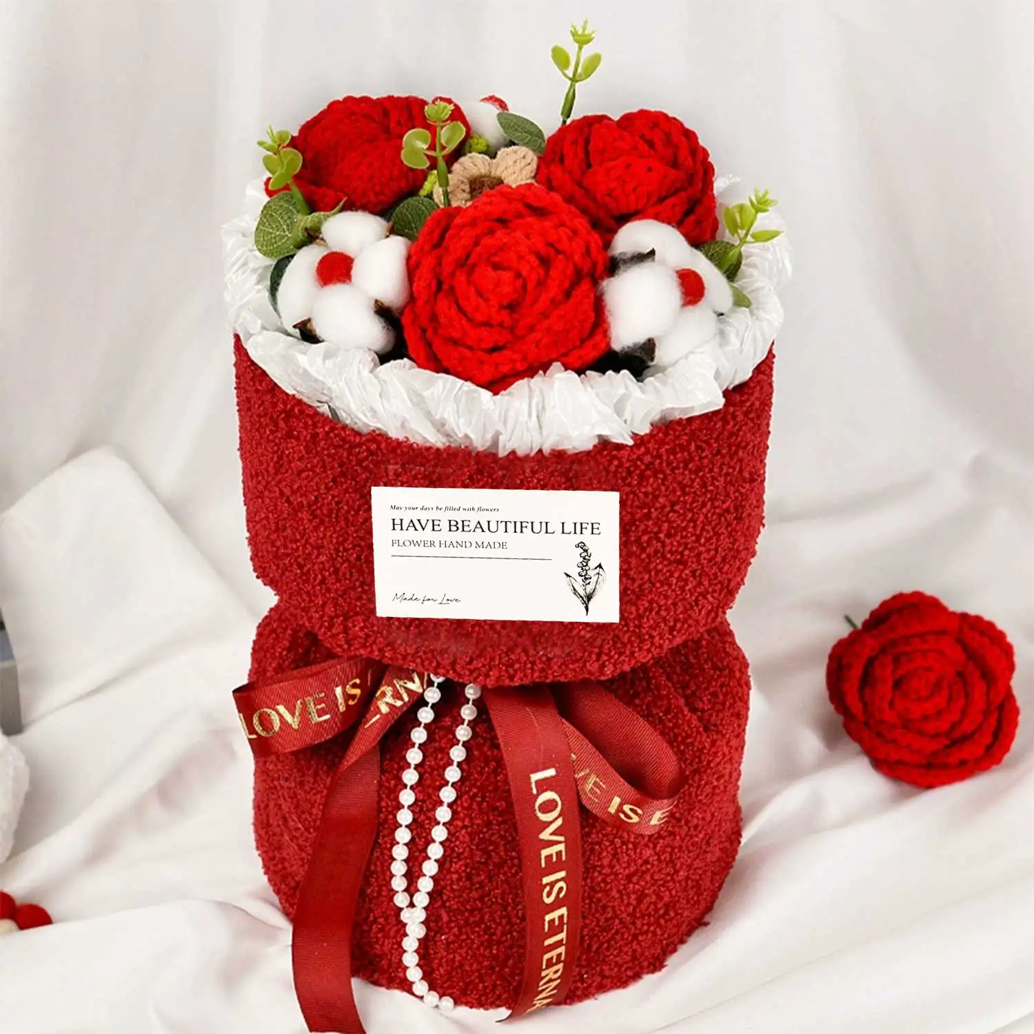 (a) Ramo De Flores Tejido A Mano, El Regalo Perfecto