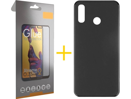 Kit Funda + Protector de Pantalla Huawei P Smart 2019 SKYHE Liso Negro