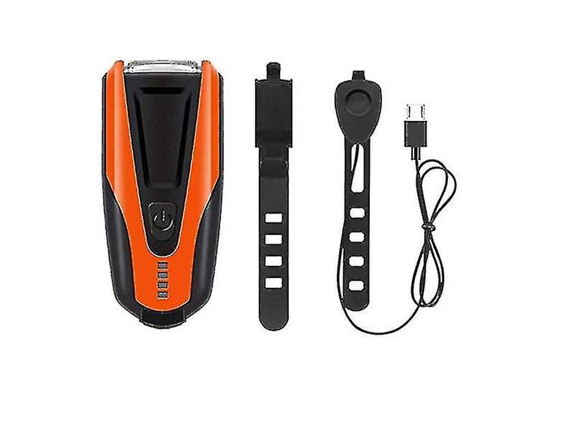Conjunto Luz Bicicleta 3modos Timbre/display Ipx8 Naranja Yizhood