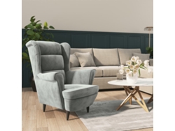 Sillón de terciopelo gris claro DKD HOME DECOR