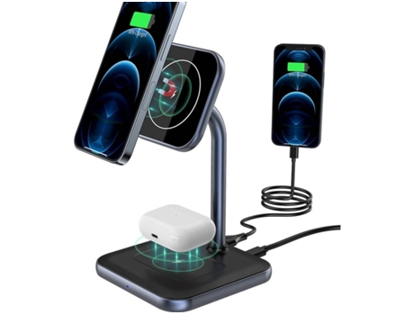 Cargador Sem Magsafe Charge Estação Carga para iPhone 12 YIZHOOD Negro