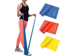 Omni-3 Peças De Faixas De Fitness 150x15cm Para Treinamento, Reabilitação, Ginástica E Fisioterapia Com 3 Resistências Diferentes