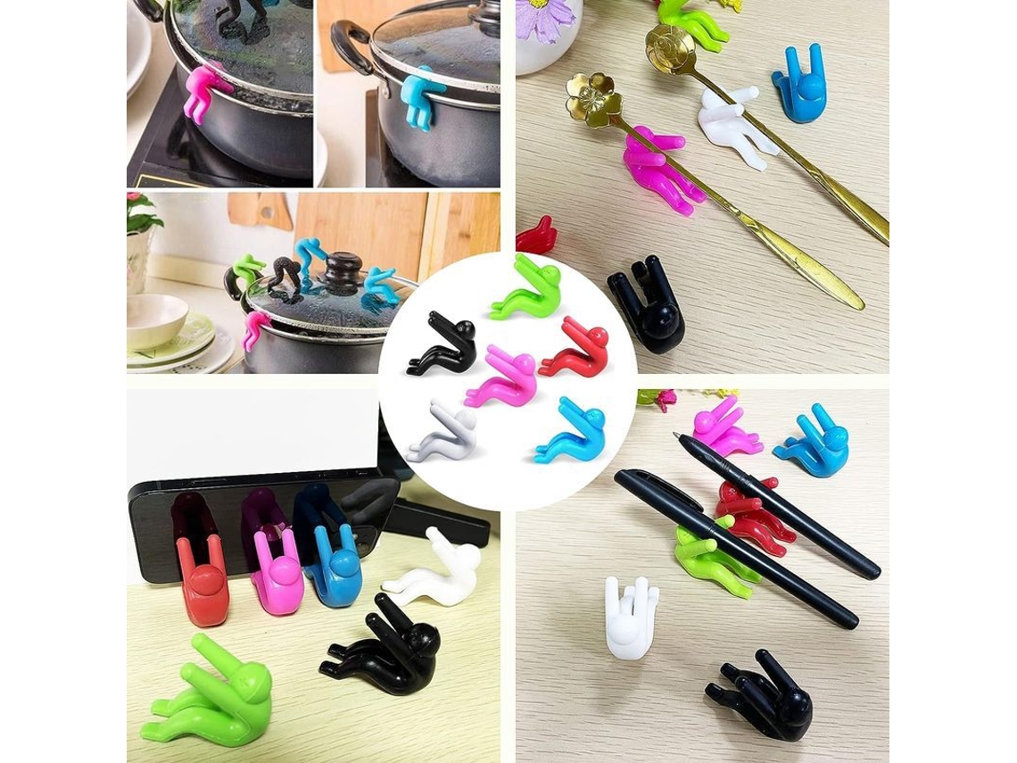 Portavasos Anti-derrame De Silicona Resistente Al Calor, Soporte Para Tapas De Cocina Y Herramientas Multifuncionales 6 Piezas