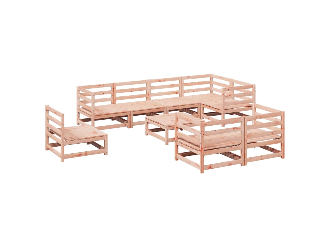 Maison Exclusive - Juego de sofás de jardín de 9 piezas en madera de abeto Douglas