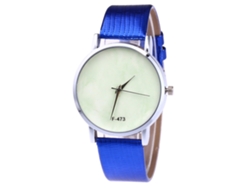 Reloj De Pulsera Analógico De Aleación Para Parejas Con Esfera Redonda Y Movimiento De Cuarzo Azul.