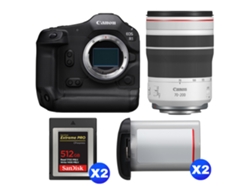 Canon EOS R1 + RF 70 200mm F/4 L IS Usm + 2 Sandisk 512GB Extreme Pro CFExpress Tipo B + 2 Canon LP e19 + Libro electrónico “20 consejos para fotos impresionantes”
