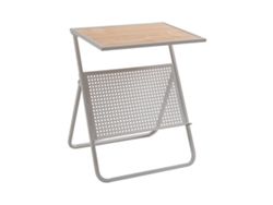 Mesa auxiliar con portaperiódicos Jäller 48x40x30 cm Aspecto beige/roble [EN.CASA]