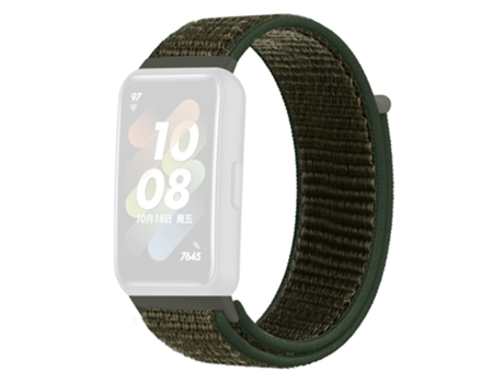 Correa de nailon ajustable cierre de lazo para Huawei Band 7 - verde intenso