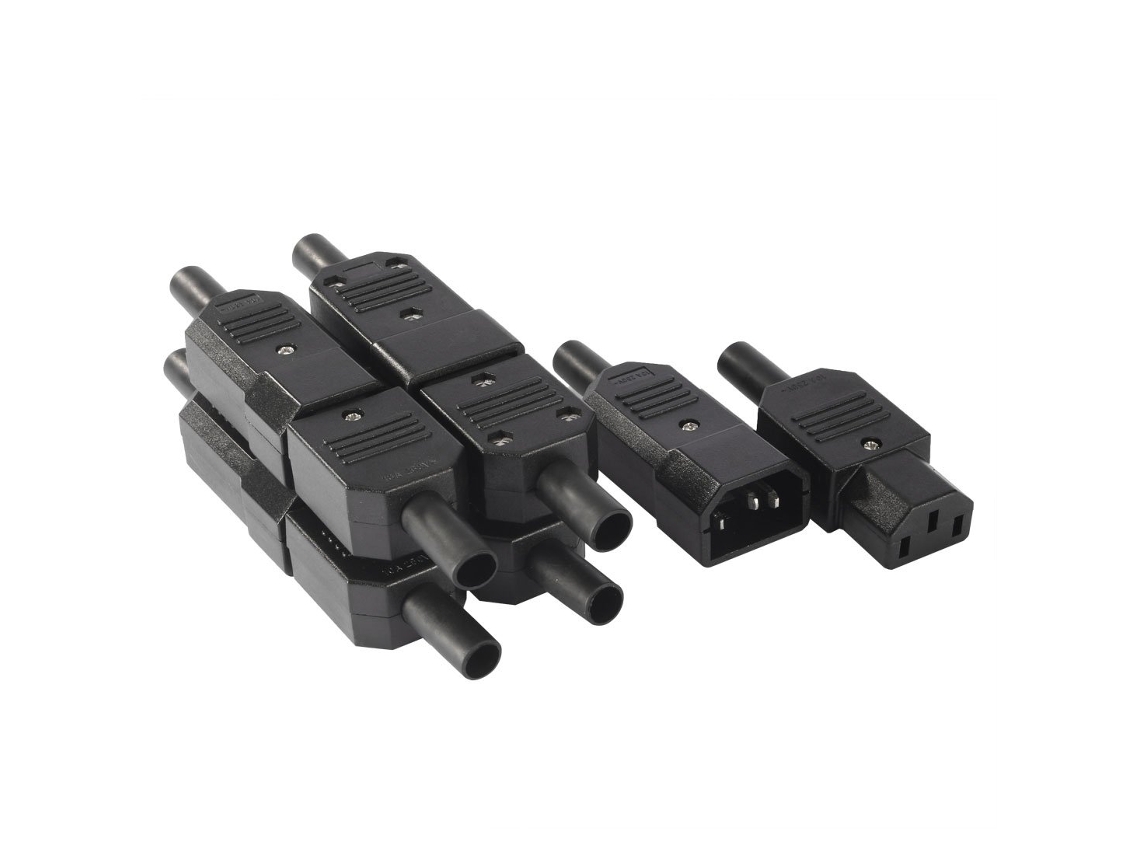 5 Pares De Adaptadores De Conector Para Montaje En Panel Ac250v10a3p Iec320 C14 Hembra C13 Macho