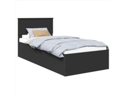 Maison Exclusive - Estructura De Cama Negro 75 X 190 Cm Madera De Ingeniería
