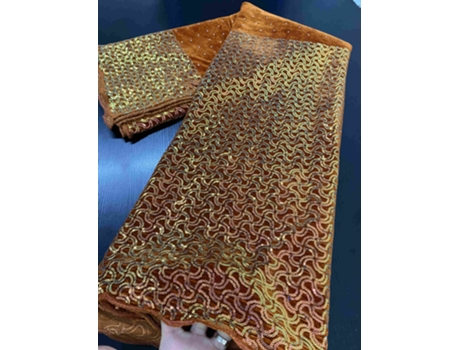 Lace De Terciopelo De Alta Calidad Con Lentejuelas De Sewhed Para El Vestido (D - 5 Yardas - 120 Cm)