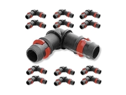 Pack 25 Codo Riego Por Goteo 16mm Anilla De Seguridad | Codo Conector Tuberia 16 Mm | Codo Goteo Para Manguera De Riego 16 Mm