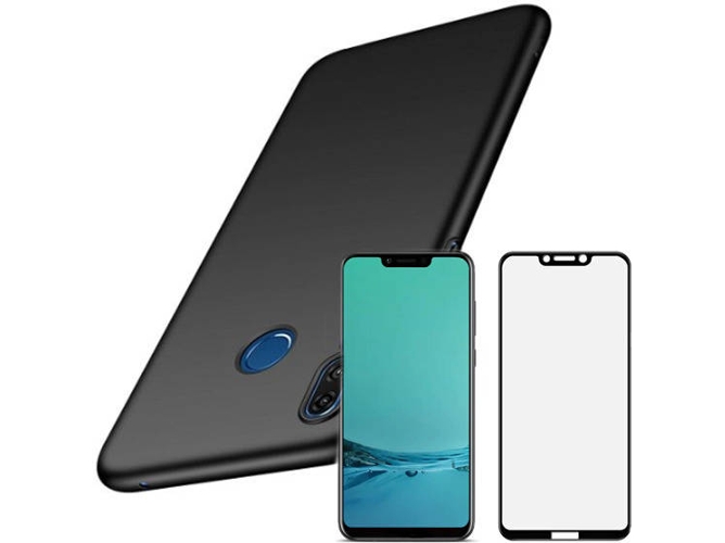 Kit Carcasa y Protector Cristal 5D Honor Play SlimShield Negro