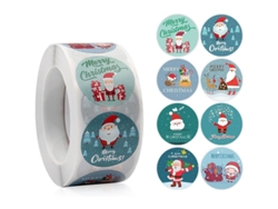 Pegatinas Navideñas De Papá Noel, 500 Unidades, Rollo De 2,5 Cm, Para Embalaje Y Regalos.