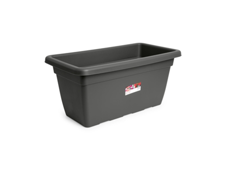 Jardinera Rectangular Reforzada de 60 cm Ancho Especial. Antracita PLASTIC FORTE