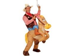 Disfraz de Vaquero sobre Caballo Hinchable para adulto