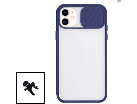 Carcasa + Soporte iphone XR PHONECARE Slide Window Anti Choque Frosted Azul Oscuro 93500