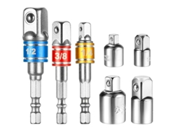 2026-set Adaptadores De Enchufe Para Destornillador Inalámbrico, 3 Adaptadores Hexagonales + 4 Adaptadores 1/4 A 3/8, 3/8 A 1/4, 3/8 A 1/2, 1/2 A 3/8