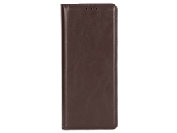 Estojo De Couro Protetor Anti Queda Com Flap Magnético E Carteira Invisível Para Galaxy Z Fold 2 Marrom Escuro