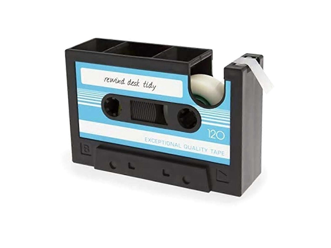 Dispensador de cinta, portalápices, casete retro, material de oficina, dispensador divertido GOKOCO