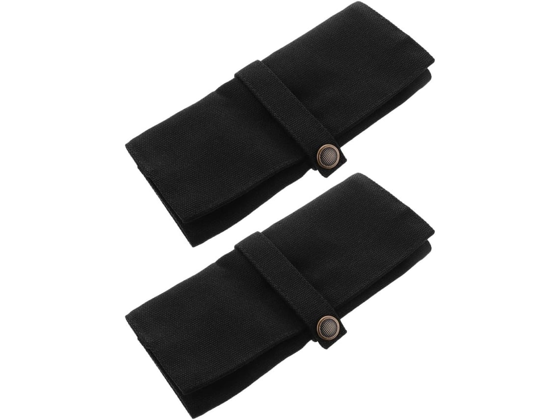 Juego De 2 Estuches De Almacenamiento De Nailon Negro Para Relojes Y Pulseras, Con Bolsa De Transporte.