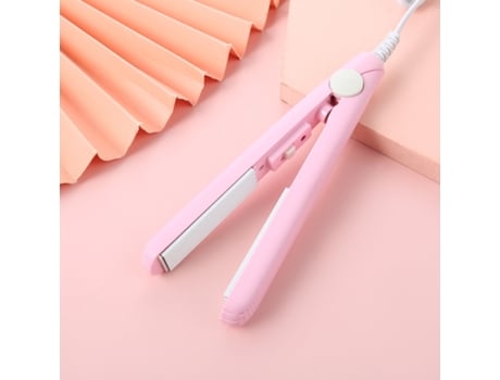 Plancha de pelo con férula pequeña para estudiante mini férula eléctrica pequeña para mujer rizo recto flequillo de doble uso rizador recto rosa XL...