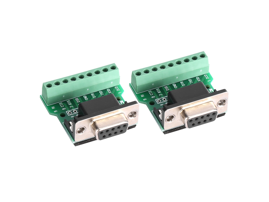 Omni-2pcs Conector Adaptador Db9 9pin Terminal Hembra Placa De Desconexión Rs232 Serial