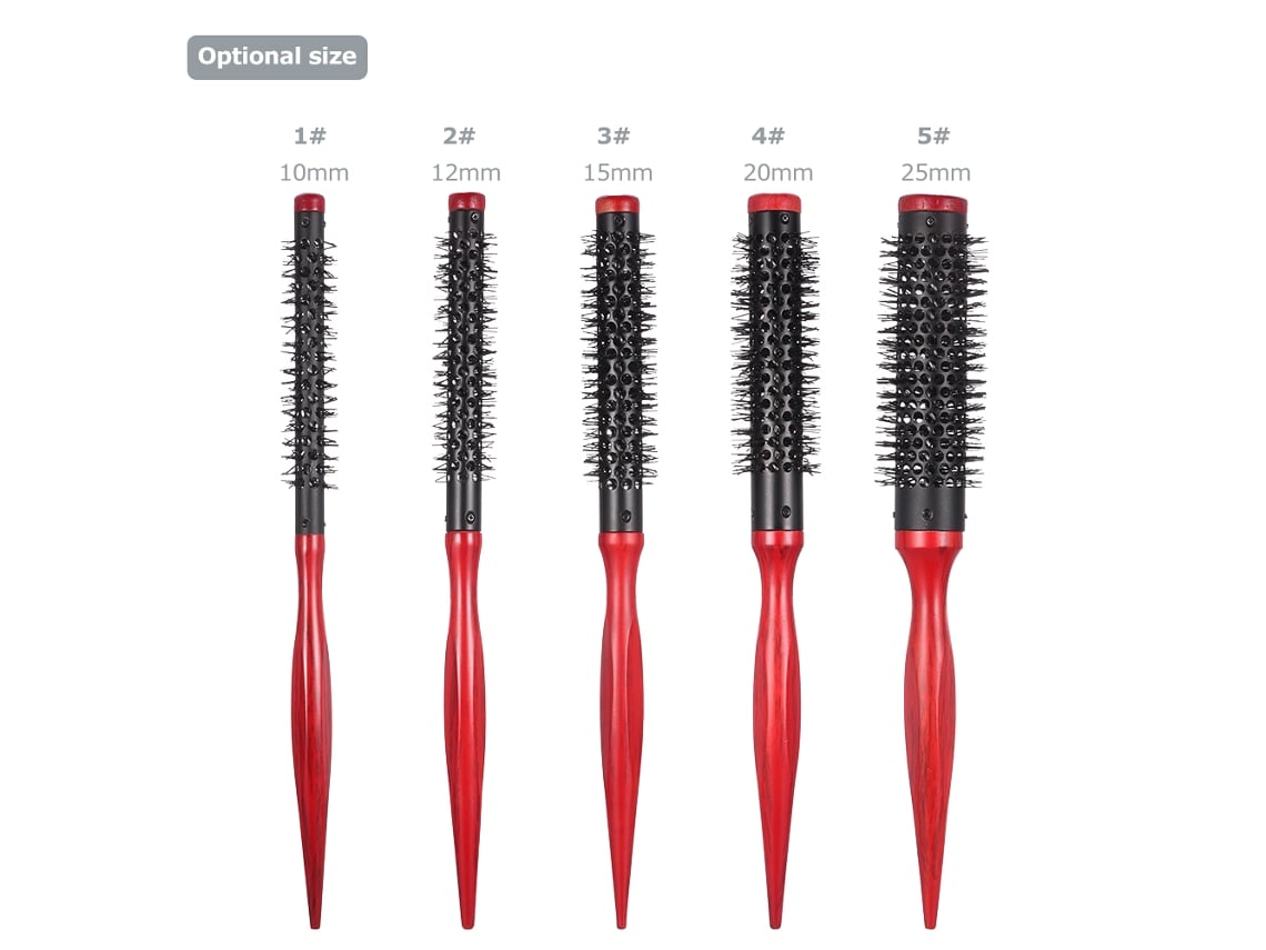 Pincel Redondo De Pelo 10mm Para Peinado Diy, Rulo Quiff, Peine De Nylon, Herramienta De Peluquería Y Estilo