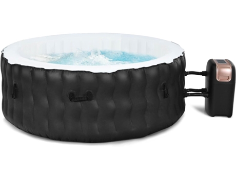 Piscina de Masajes Inflable 180 x 68 cm, Piscina de Masajes para 4 Personas de Burbujas, Cobertura para Terreno, Filtro con Cartucho, Compresor COS...