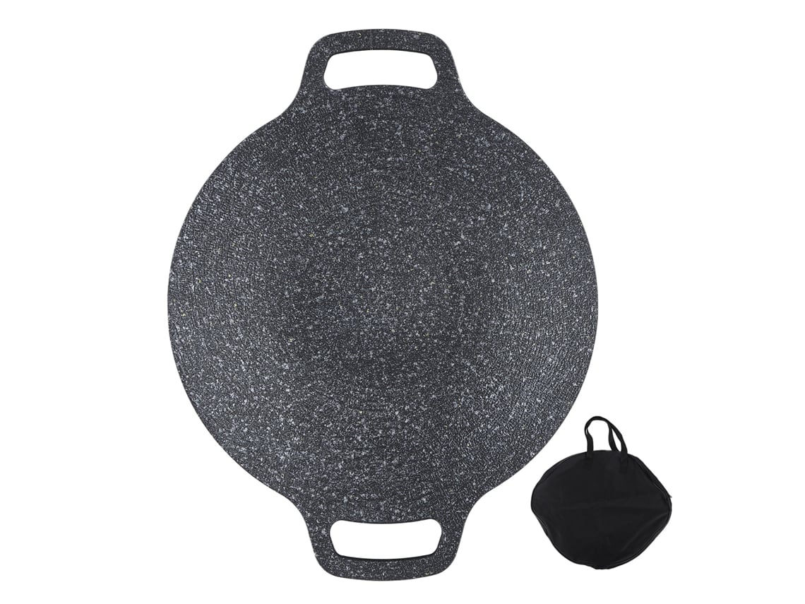 Sartén Redonda Coreana Para Parrilla, Aluminio Antiadherente, Piedra Medicinal, 30 Cm